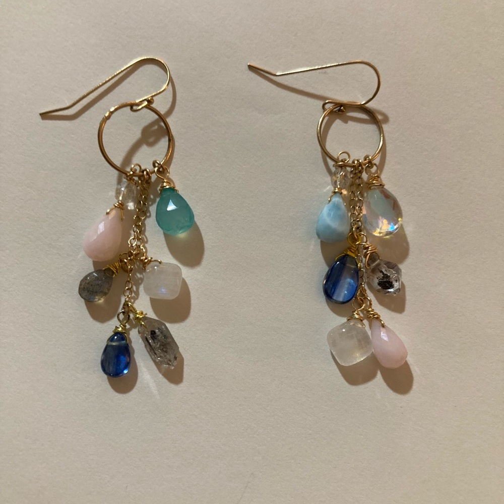 Multiple Gemstone Dangle Earrings - image 6
